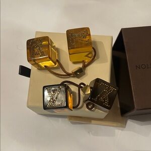 Louis Vuitton Amber and Brown Cube Hair Ties